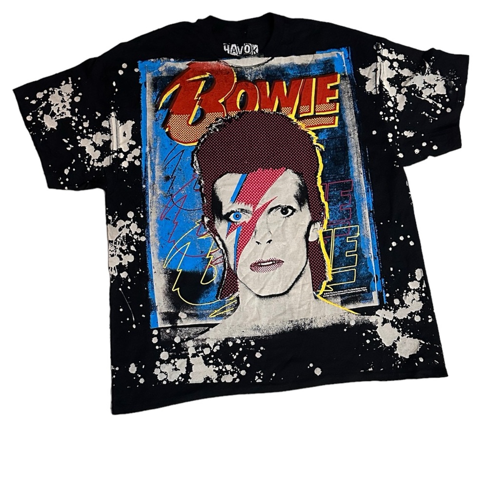 DAVID BOWIE-ZIGGY-HAVOK BLACK T-SHIRT Sz 2X Stardust Spiders Double Sided New